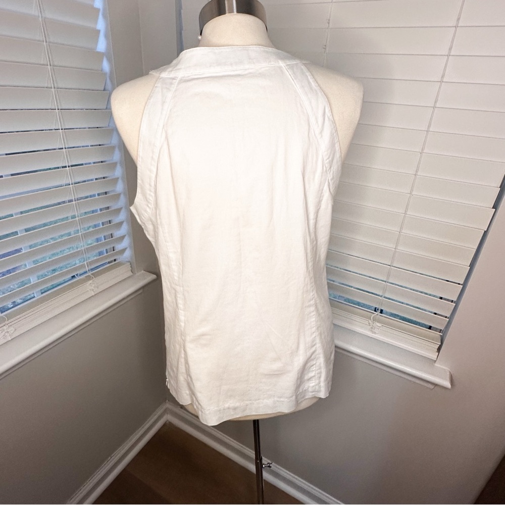 Vineyard Vines White Cotton Linen Eyelet Cut-Out Halter Tank Top | sz 12 - Picture 4 of 6